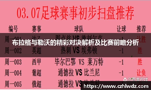 布拉格与勒沃的精彩对决解析及比赛前瞻分析
